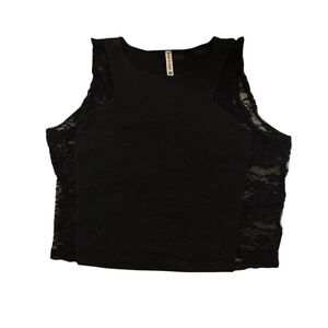 Emma & Sam Black Lace Crop Top